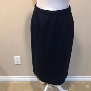 PENDLETON Navy Blue 100% Virgin Wool Midi Pencil Skirt w/Back Slit & Lining -6